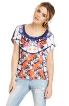 Dailylook Minkpink Floral Blue Bay Fire Tee In Multi-colored S At Dailylook