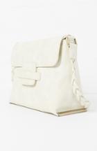 Dailylook Stevie Braided Strap Vegan Leather Purse In Ivory At Dailylook
