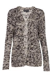 Dailylook Open Knit Pocket Cardigan In Black / Beige L At Dailylook