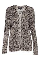 Dailylook Open Knit Pocket Cardigan In Black / Beige L At Dailylook