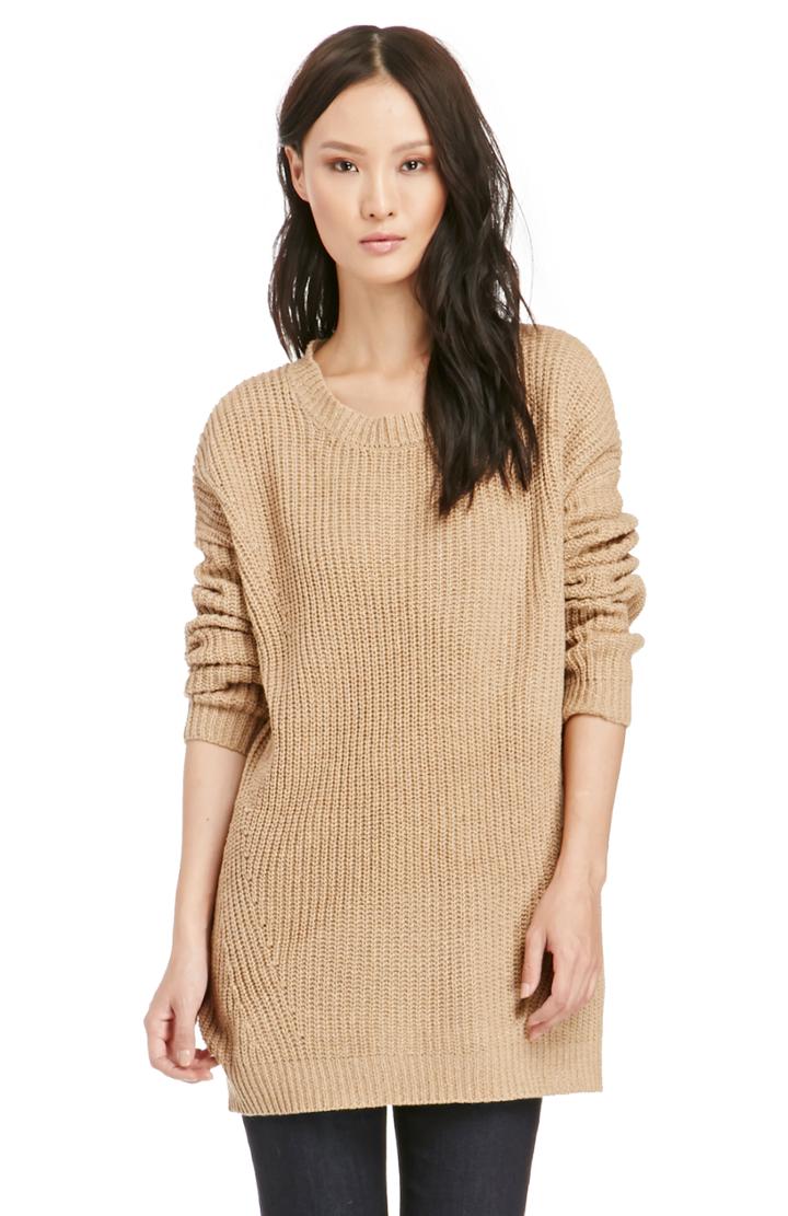 Dailylook Fast Times At Ridgemont Ribbed Sweater In Tan S - L At Dailylook