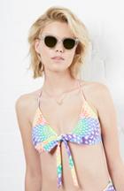 Dailylook Mara Hoffman Reversible Wrap Around Triangle Bikini Top In Multi-colored Xs - L At Dailylook