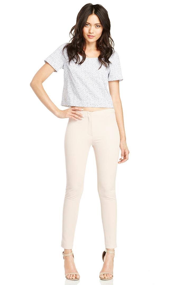 Dailylook Zipper Detail Cigarette Pants In Nude L At Dailylook