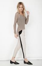 Dailylook Bryant Terry Colorblock Trouser In Taupe S - L At Dailylook