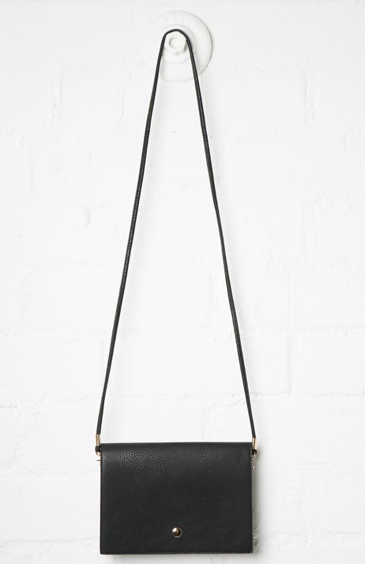 Dailylook Buscemi Vegan Leather Fold Over Bag In Black At Dailylook