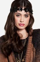 Dailylook Floral Leatherette Headband In Black At Dailylook