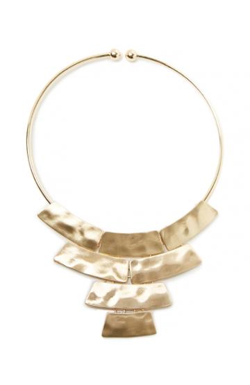 Dailylook Dailylook Hammered Tiered Choker In Gold At Dailylook