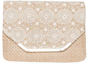 Dailylook Crochet Straw Envelope Clutch