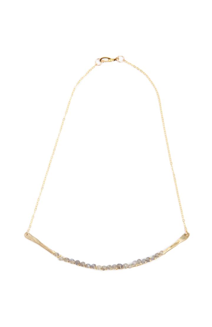 Dailylook Five And Two Phoebe Necklace Gold Plated Choker In Gray At Dailylook