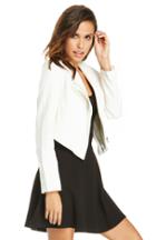 Dailylook Vegan Leather Cropped Jacket In Ivory M At Dailylook