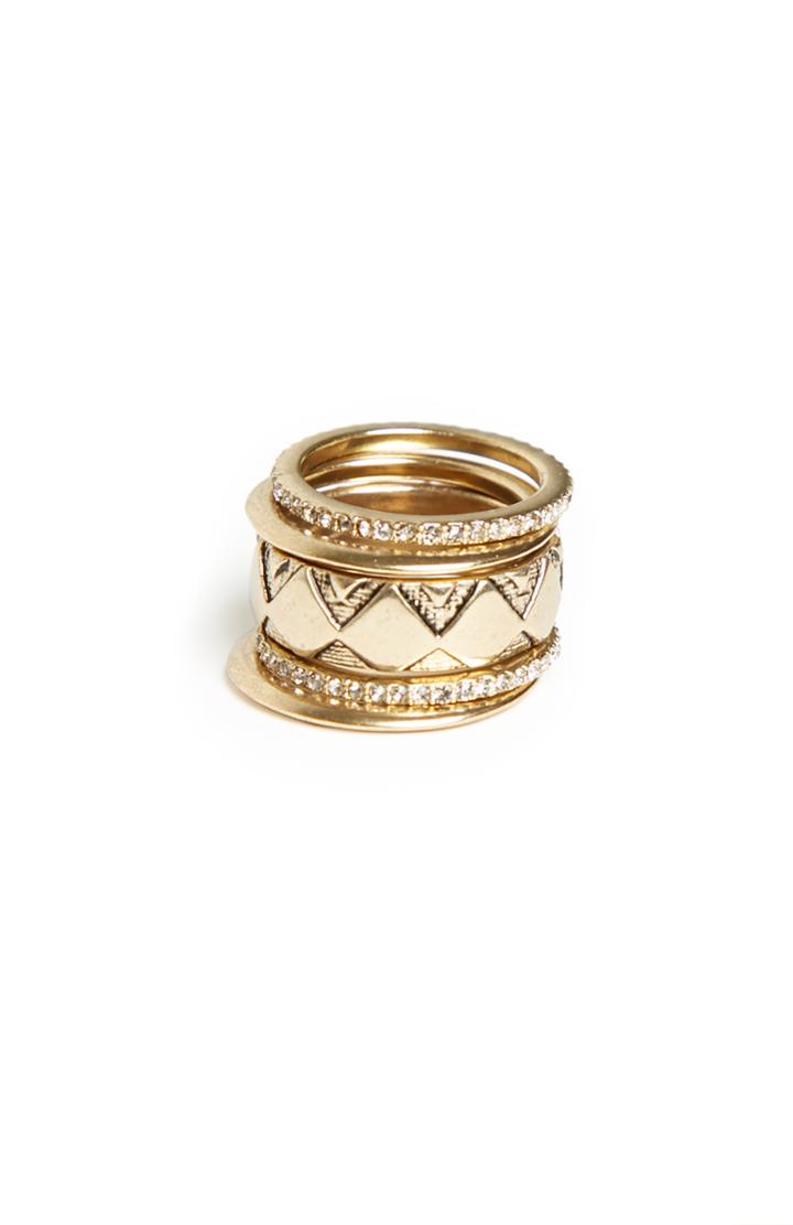 Dailylook House Of Harlow 1960 Shakti Stack Ring In Gold At Dailylook