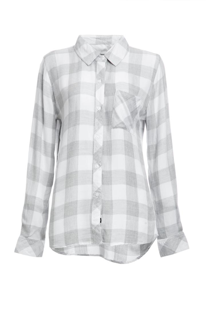 Dailylook Rails Hunter Plaid Long Sleeve Shirt In Gray Xs - L At Dailylook
