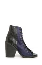 Dailylook Finders Keepers Hitched Lace Up Booties In Navy 6 - 9.5 At Dailylook