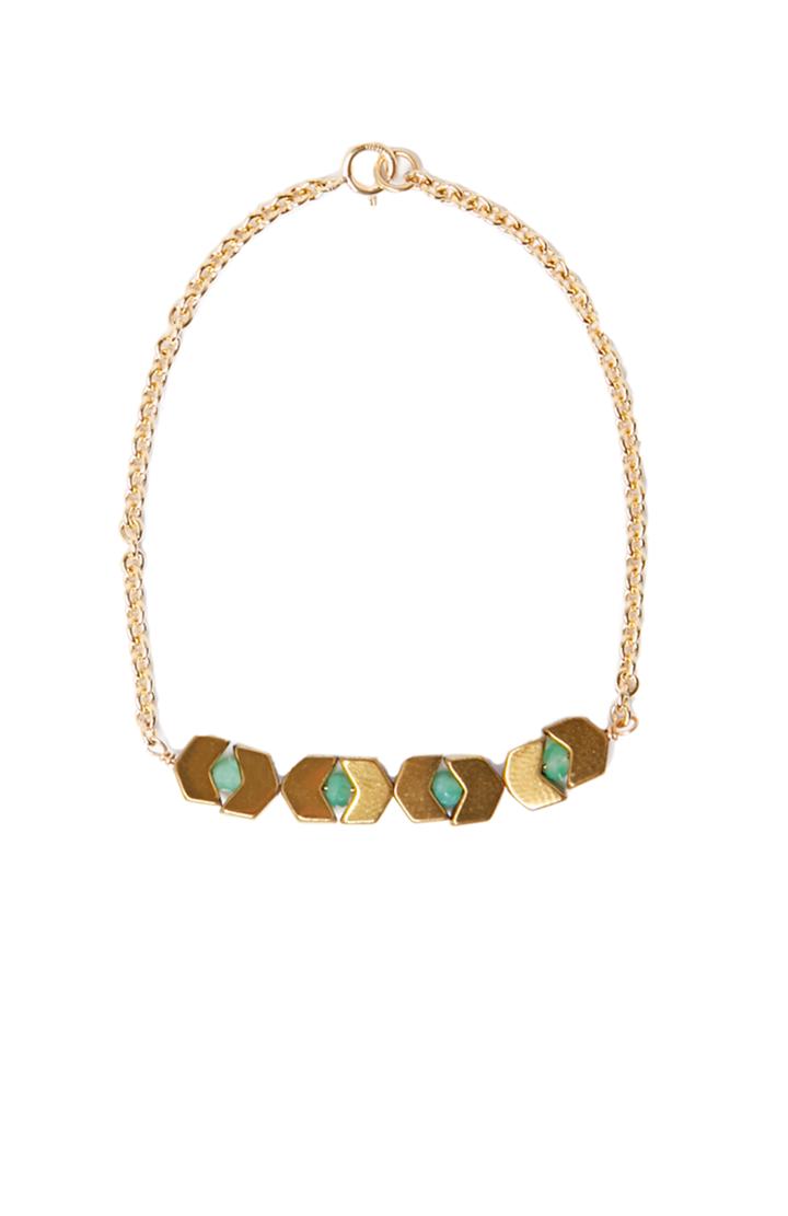 Dailylook Sandy Hyun Chrysoprase Bracelet In Green At Dailylook