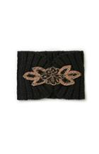 Dailylook Fiona Jeweled Knit Headband In Black At Dailylook