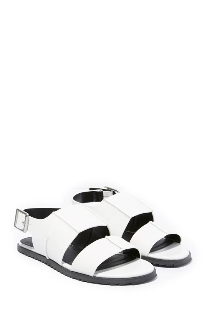 Dailylook Kelsi Dagger Brooklyn Panther Slingback In White 6 - 10 At Dailylook