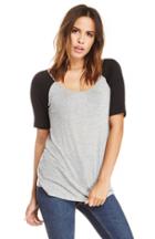 Dailylook Daydreamer Fitted Raglan Tee In Gray L At Dailylook