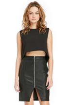 Dailylook Glamorous Zip Up Vegan Leather Pencil Skirt In Black Xs - L At Dailylook