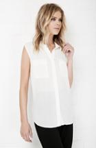 Dailylook Billy Dee Collared Button Down In Ivory M - L At Dailylook