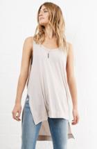 Dailylook Project Social T Hi-low Hooded Tunic Tank In Dusty Rose Xs - L At Dailylook