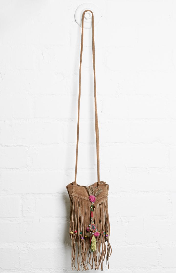 Dailylook Jesslyn Blake Suede Fringe Tassel Bag In Tan At Dailylook