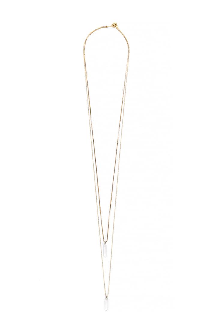 Dailylook Serefina Delicate Healing Crystal Layered Necklace In Clear At Dailylook