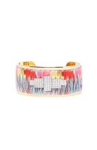 Dailylook Sandy Hyun Fabric Cuff Bracelet In Multi-colored At Dailylook