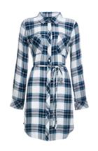 Dailylook Rails Nadine Button Down Plaid Tunic In Blue Xs - L At Dailylook