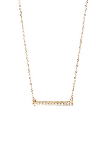 Dailylook Sage  Stone Crystal Bar Necklace In Gold At Dailylook