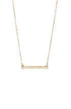 Dailylook Sage  Stone Crystal Bar Necklace In Gold At Dailylook