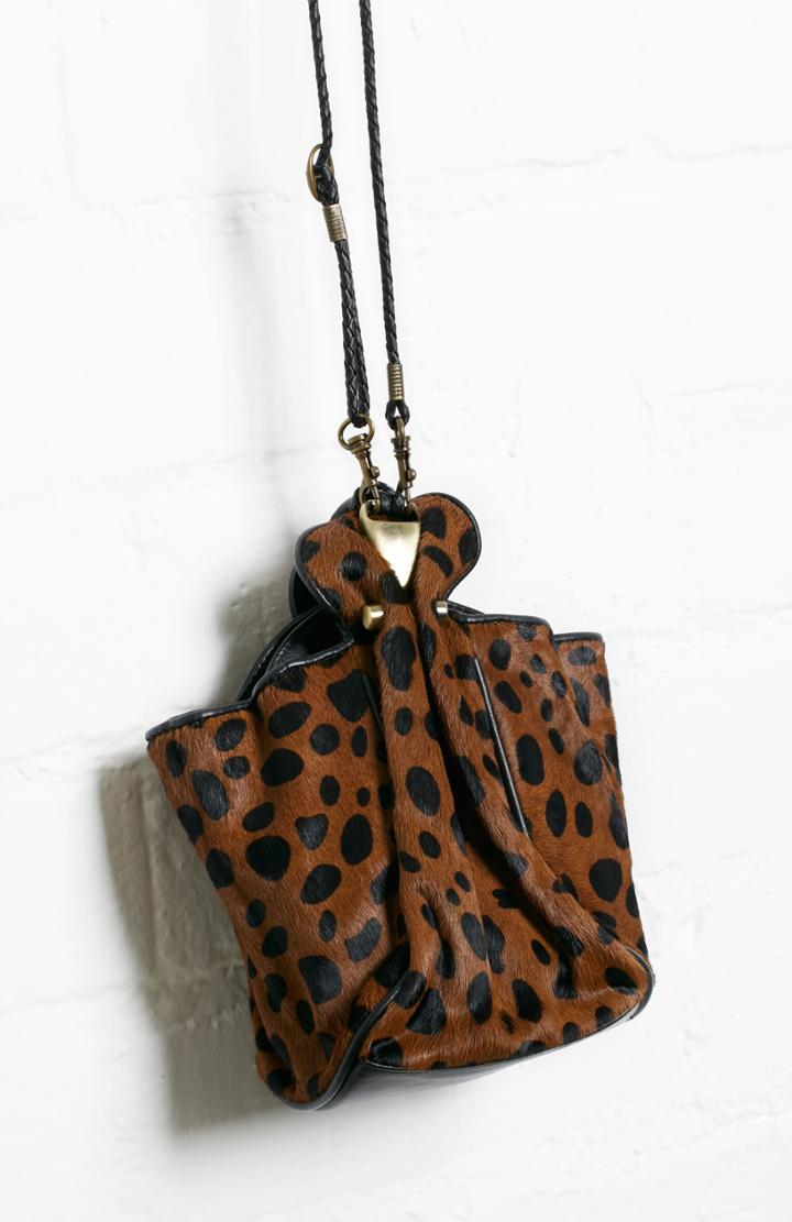 Dailylook Jesslyn Blake Leather Cow Pattern Bucket Bag In Tan At Dailylook