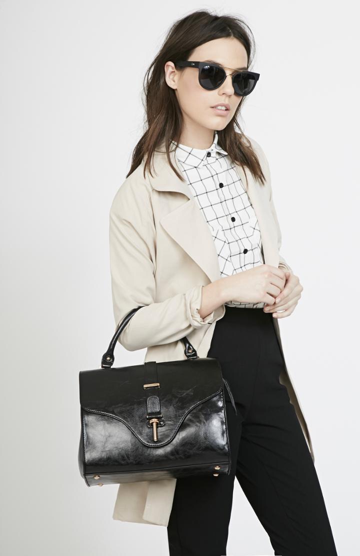 Dailylook Grid Me Up Button Down In Black/ivory S - L At Dailylook