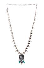 Dailylook J.o.a. Tri-stone Spike Necklace In Silver At Dailylook