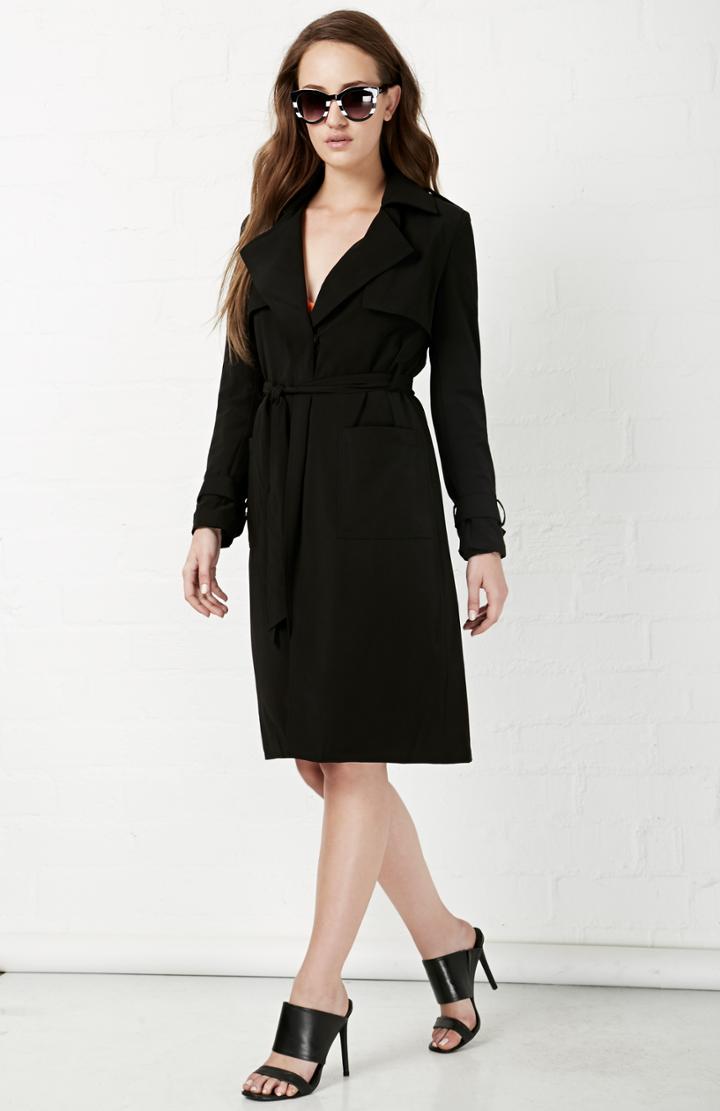 Dailylook Glamorous Classic Trench Coat In Black Xs At Dailylook