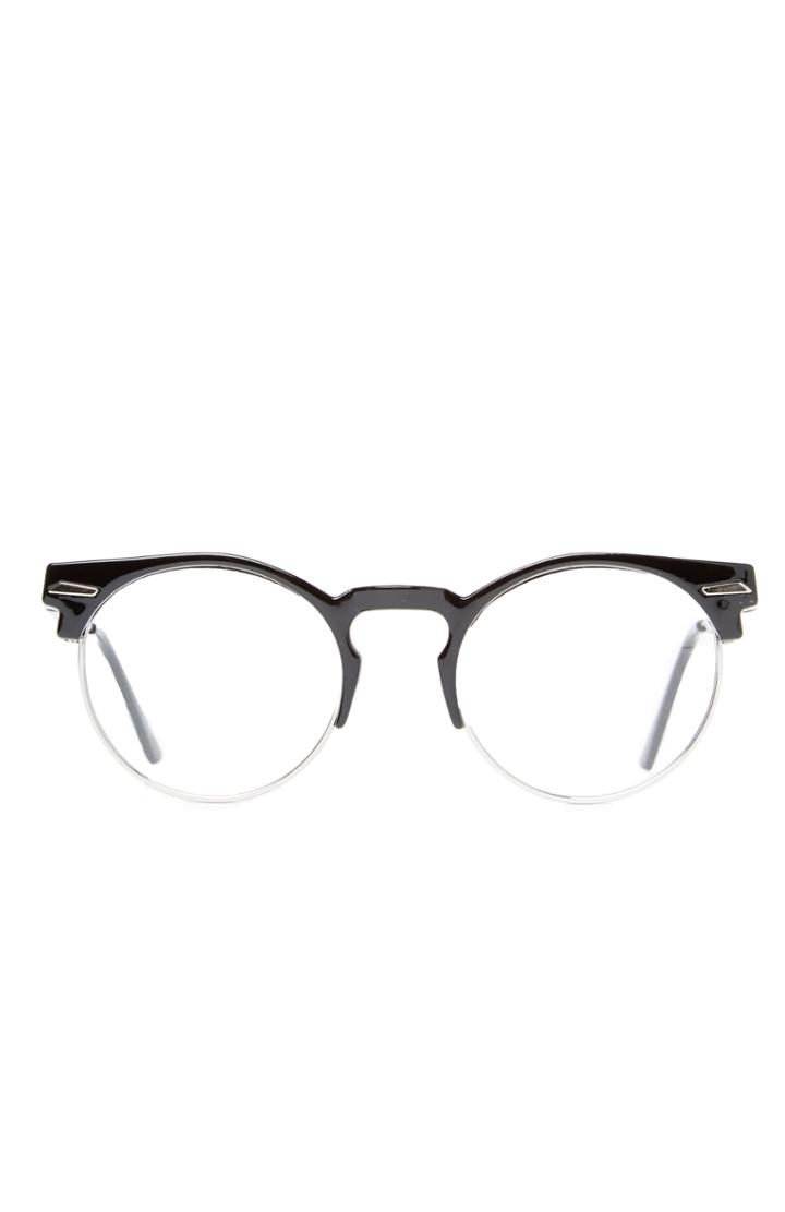 Dailylook Spitfire Chill Wave Round Wayfarer Sunglasses In Black At Dailylook