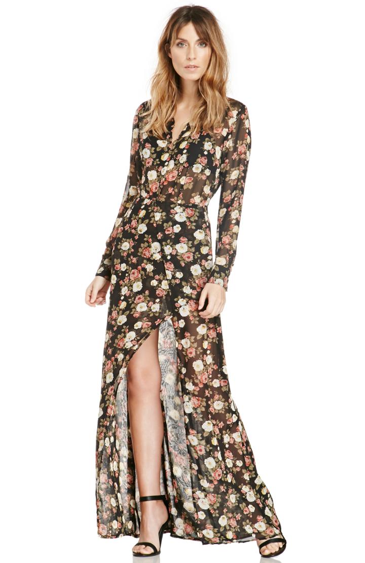 Dailylook Dailylook Sparrow Floral Maxi Dress In Multi-colored Xs - S At Dailylook