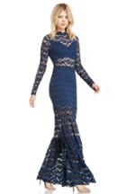 Dailylook Nightcap Dixie Lace Gown In Navy 1 - 3 At Dailylook