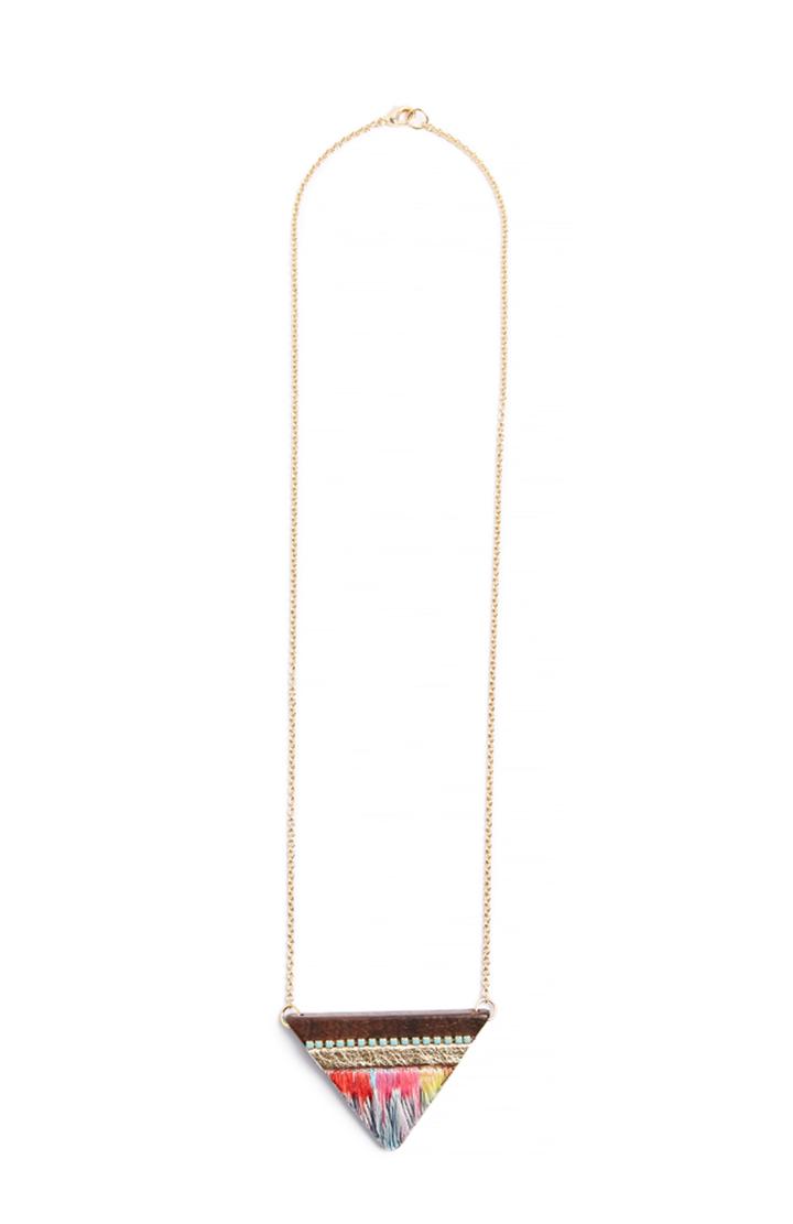 Dailylook Sandy Hyun Fabric Leather Crystal Necklace In Multi-colored At Dailylook
