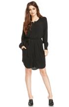 Dailylook Blessed Are The Meek Fossilise Shirt Dress In Black Xs - Xxs At Dailylook