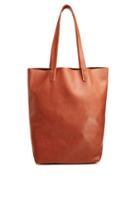 Dailylook Baggu Basic Leather Tote In Brown At Dailylook