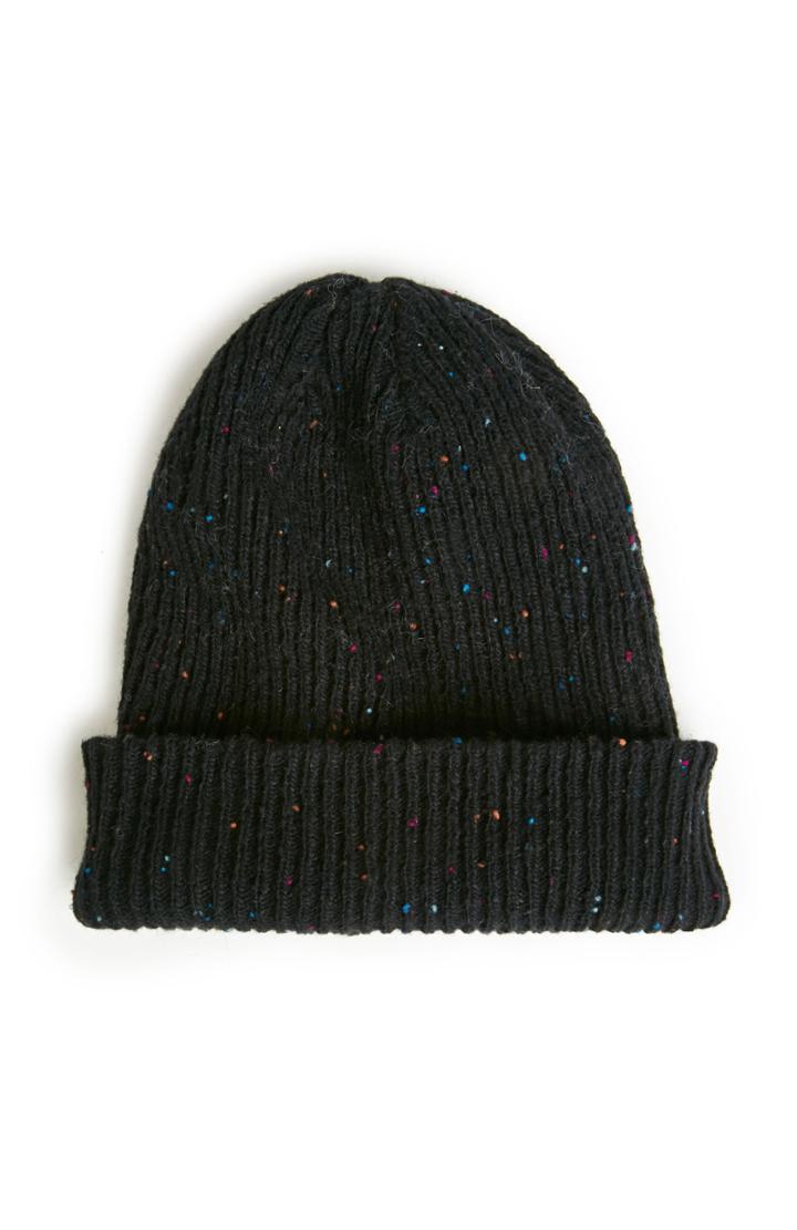 Dailylook Rainbow Speckled Beanie In Black At Dailylook