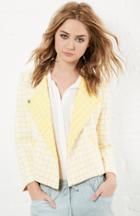 Dailylook Keep It Grid Printed Jacket In Yellow S - L At Dailylook