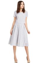 Dailylook J.o.a. Abstract Print Pleated Midi Skirt In White Xs At Dailylook