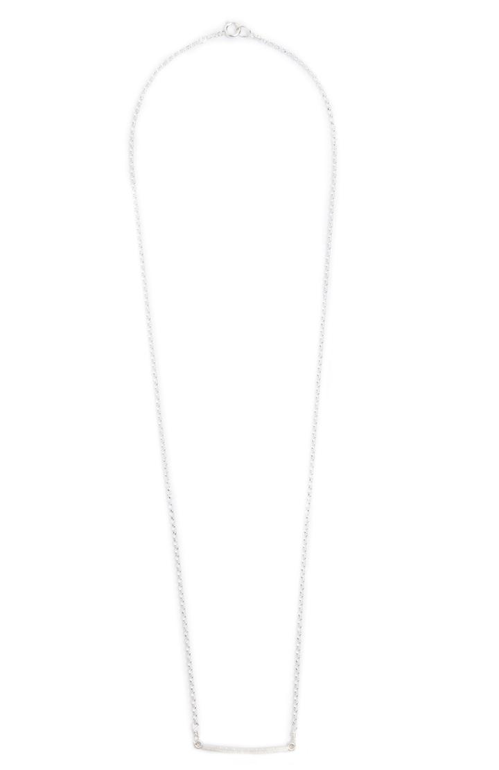 Dailylook Dogeared Balance Medium Square Bar Necklace In Silver 18 At Dailylook