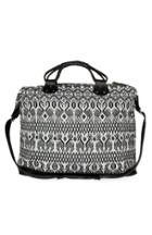 Dailylook Stela 9 Isabel Weekender Tote In Black / White At Dailylook