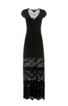 Dailylook Nightcap Spanish Deep-v Lace Gown In Black 1 - 3 At Dailylook