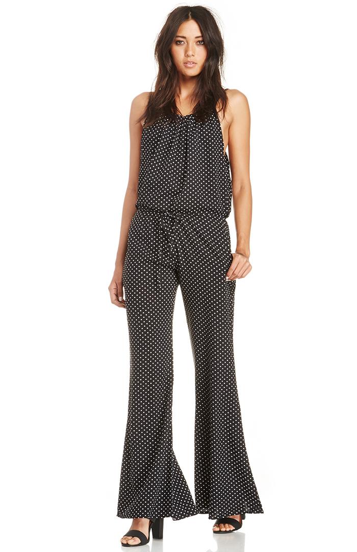Dailylook Dailylook Polka Dot Jumpsuit In Black / White Xs - L At Dailylook