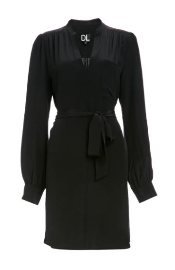 Dailylook Dailylook Silk Wrap Dress In Black Xs At Dailylook