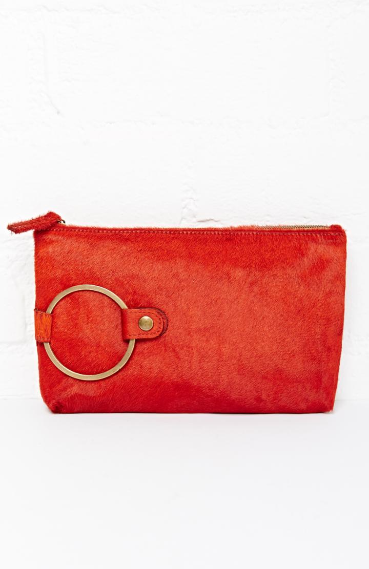 Dailylook Kim White Oversized Ring Clutch In Rust At Dailylook