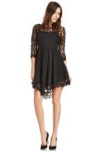 Dailylook Dailylook Eyelash Lace Fit And Flare Dress In Black S At Dailylook